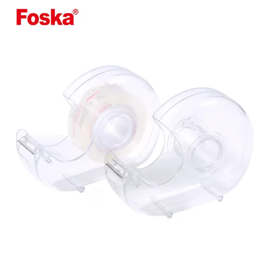 Foska Plastic Transparent School Stationery Paper Adhesive Tape Dispenser 